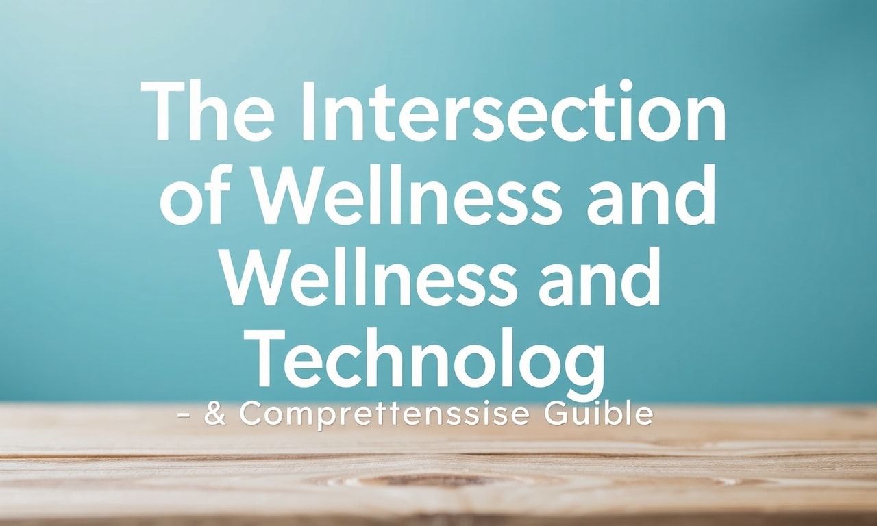 The Intersection of Wellness and Technology: A Comprehensive Guide